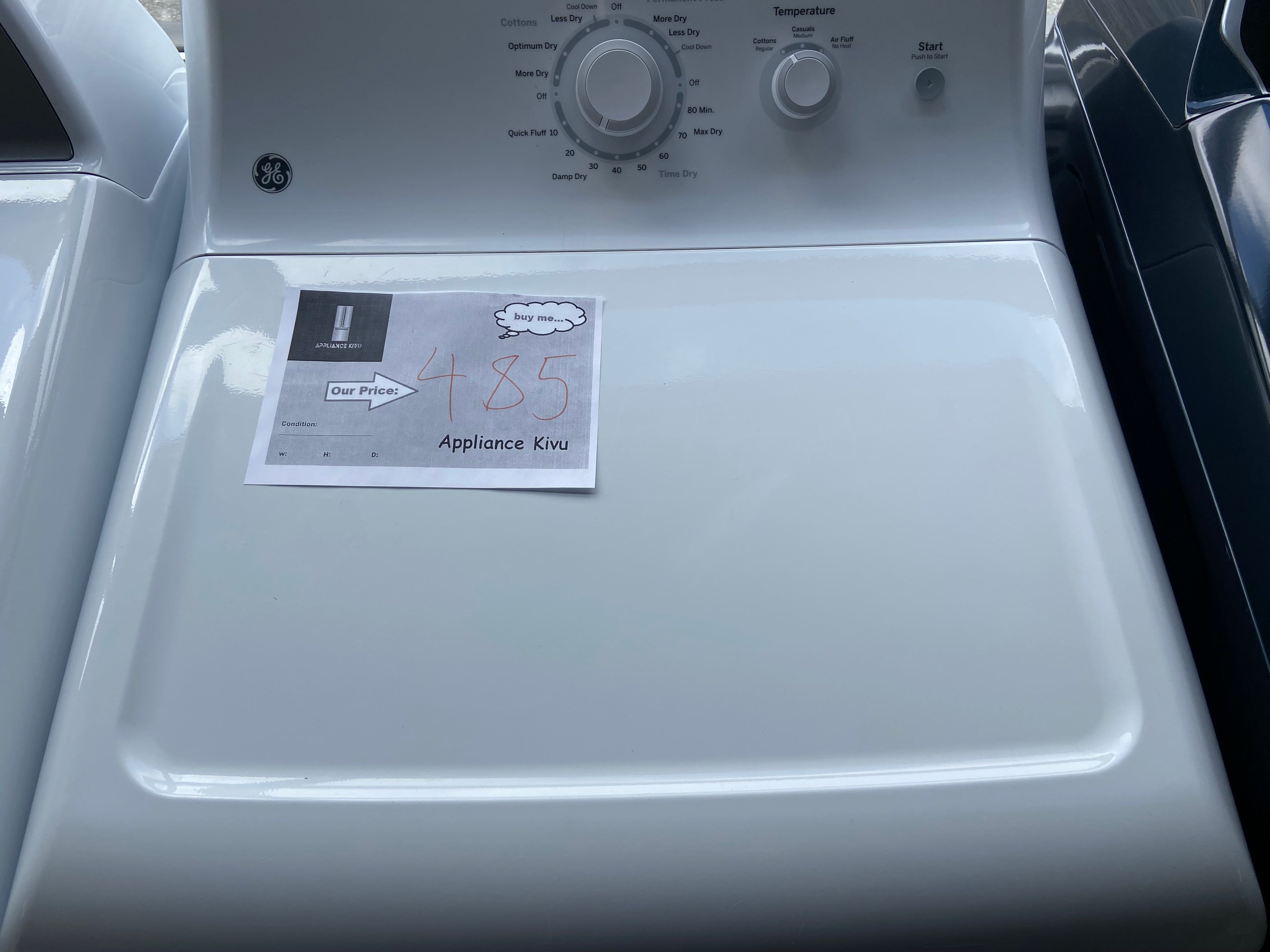 GE GTD32EBMP0WW Electric Dryer, 6.2 cu. ft. Dryer Capacity