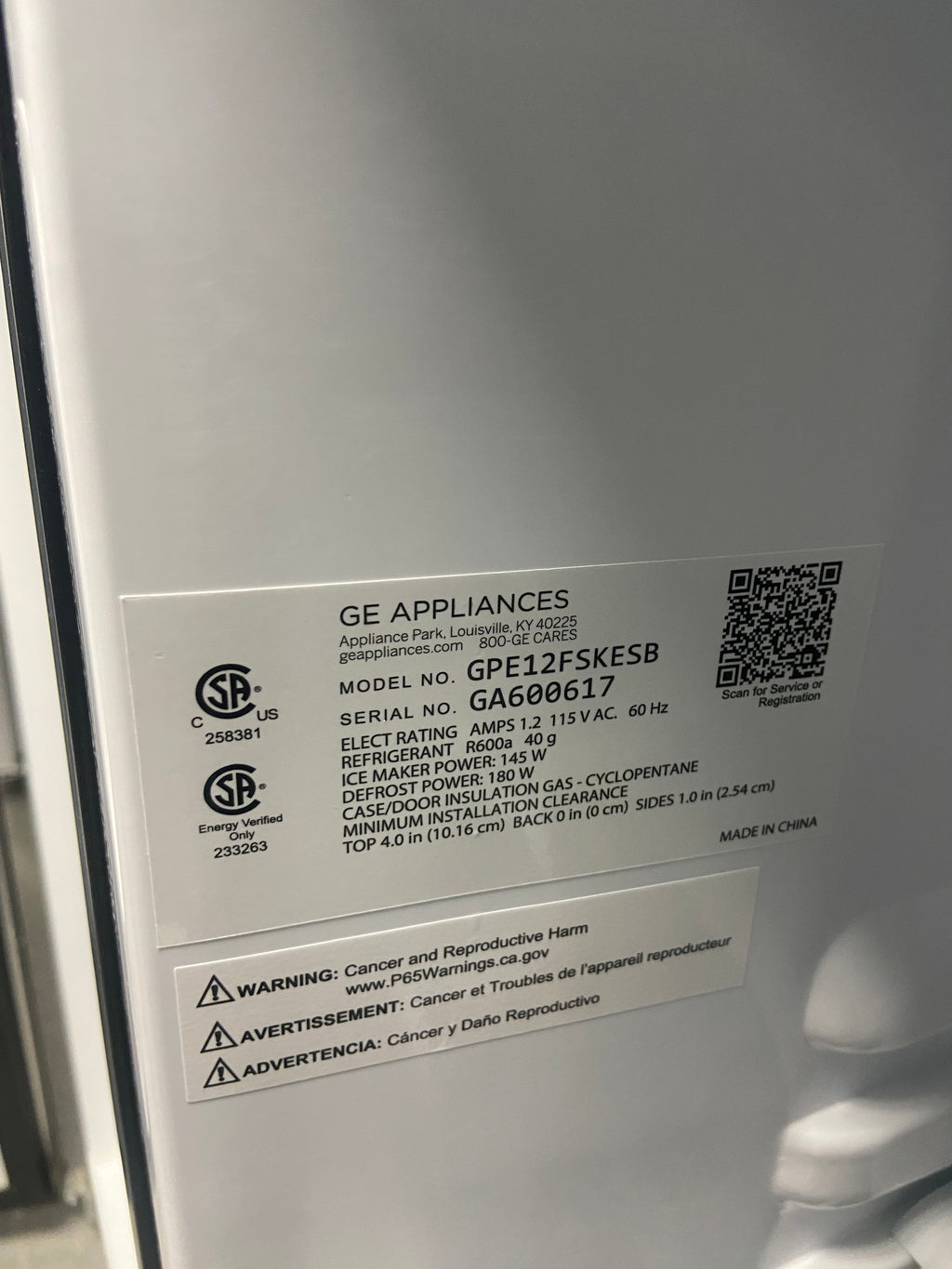 GE apartment size stainless fridge