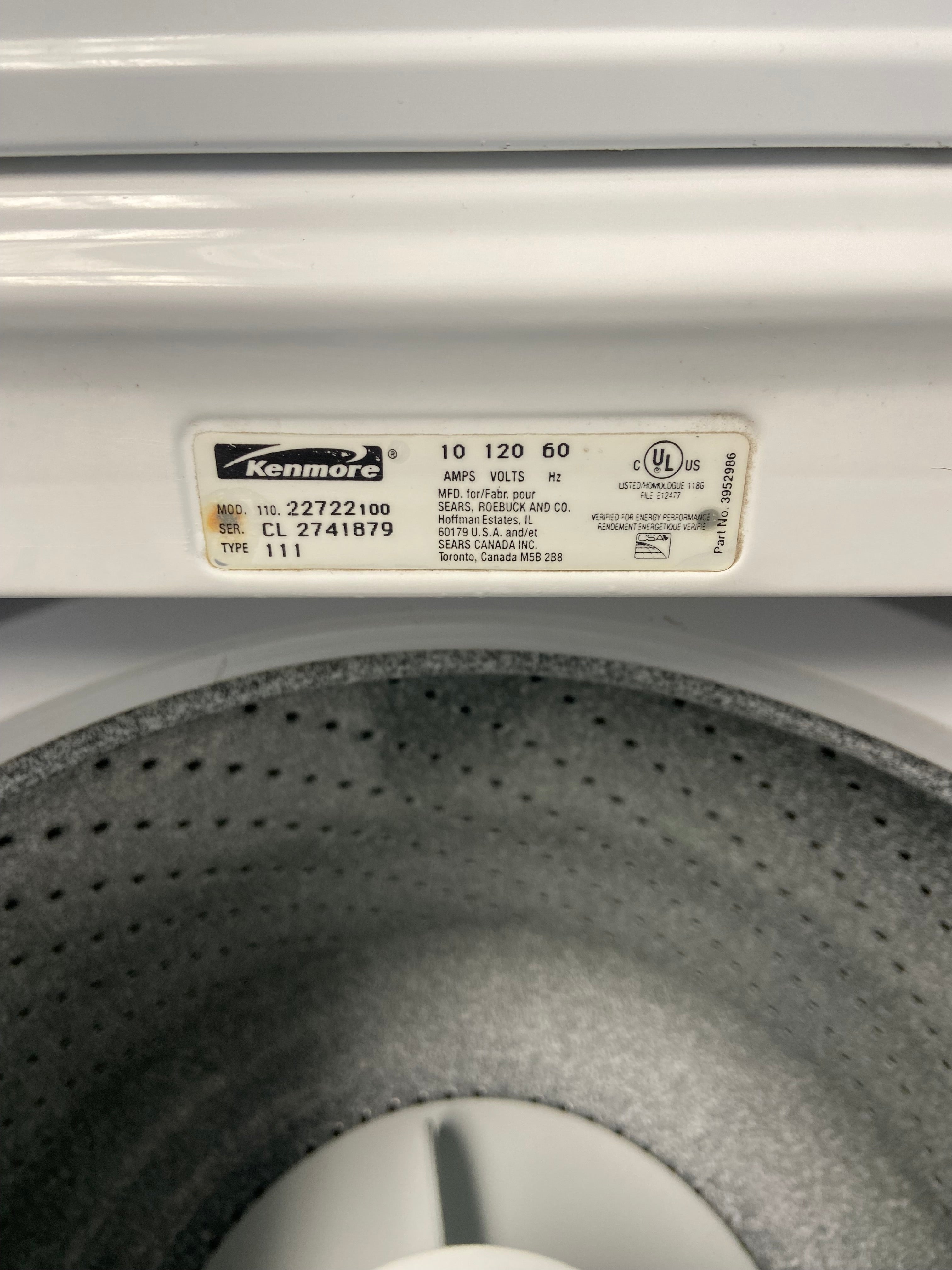 Kenmore Top-Load Washing Machine - White (110.22722100)