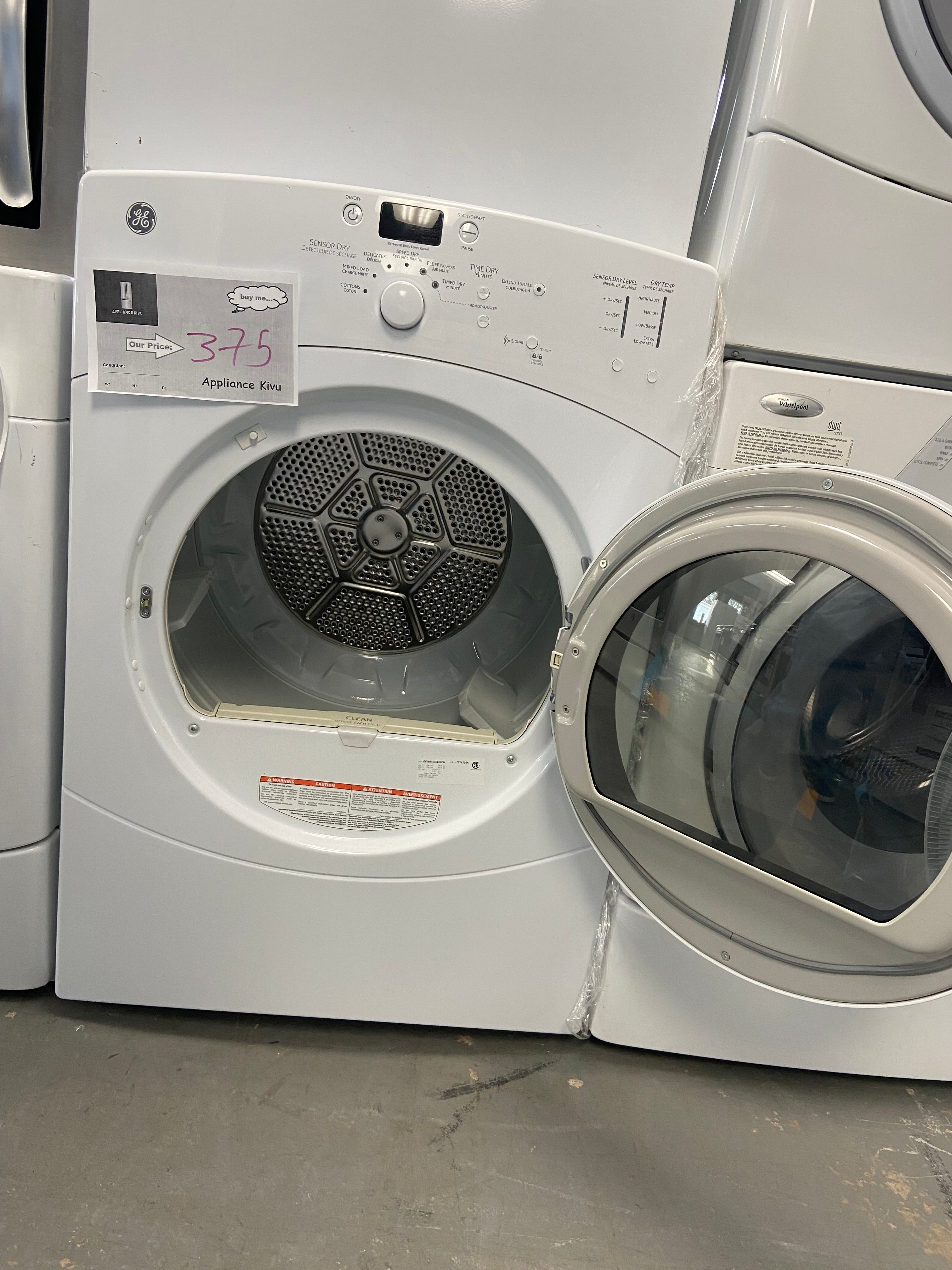 GE GFMN100ELOWW Dryer, 27 inch Width, 7 cu. ft. Capacity