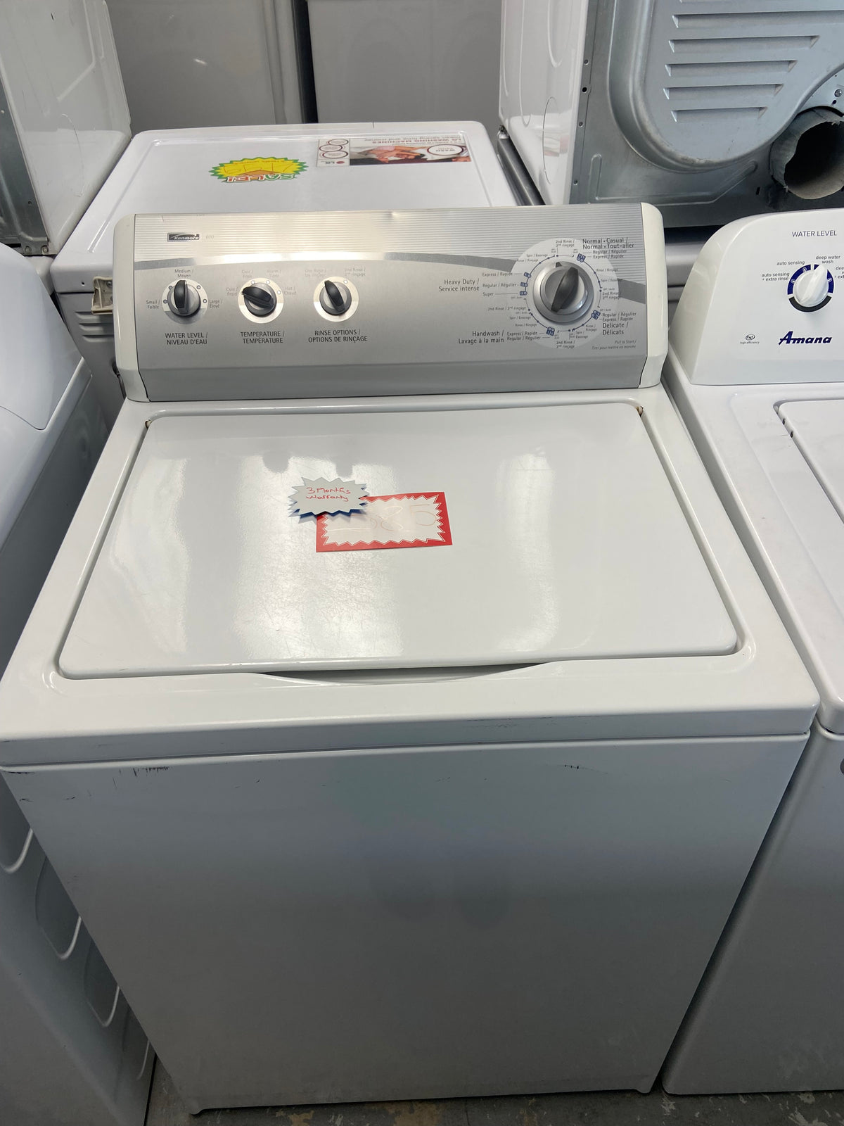 White 27” Kenmore 110.29672800 Top Load Washer (Refurbished)