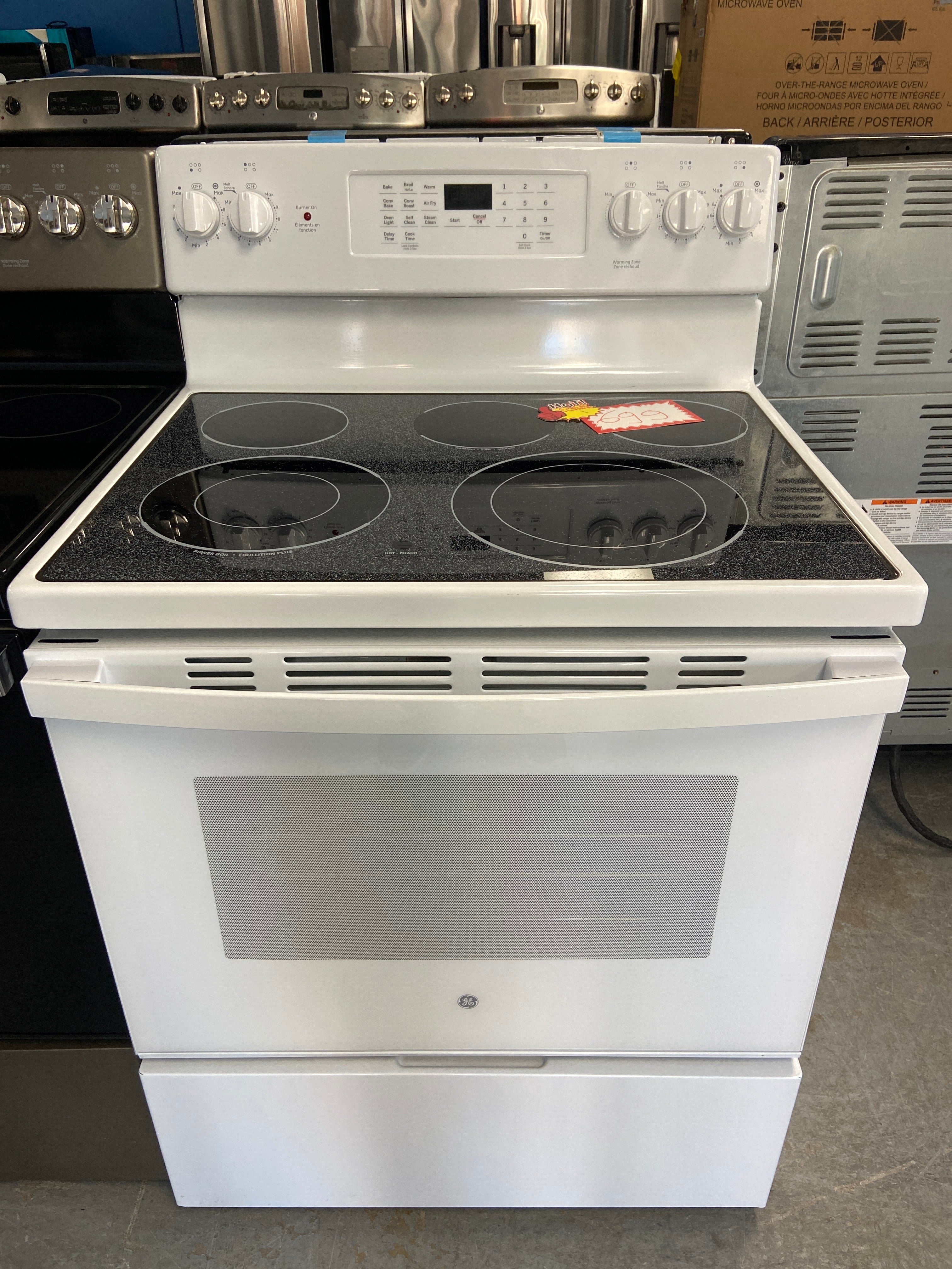 GE 30" Electric Slide-In Front Control Range with Storage Drawer White - JCS840DV1WW