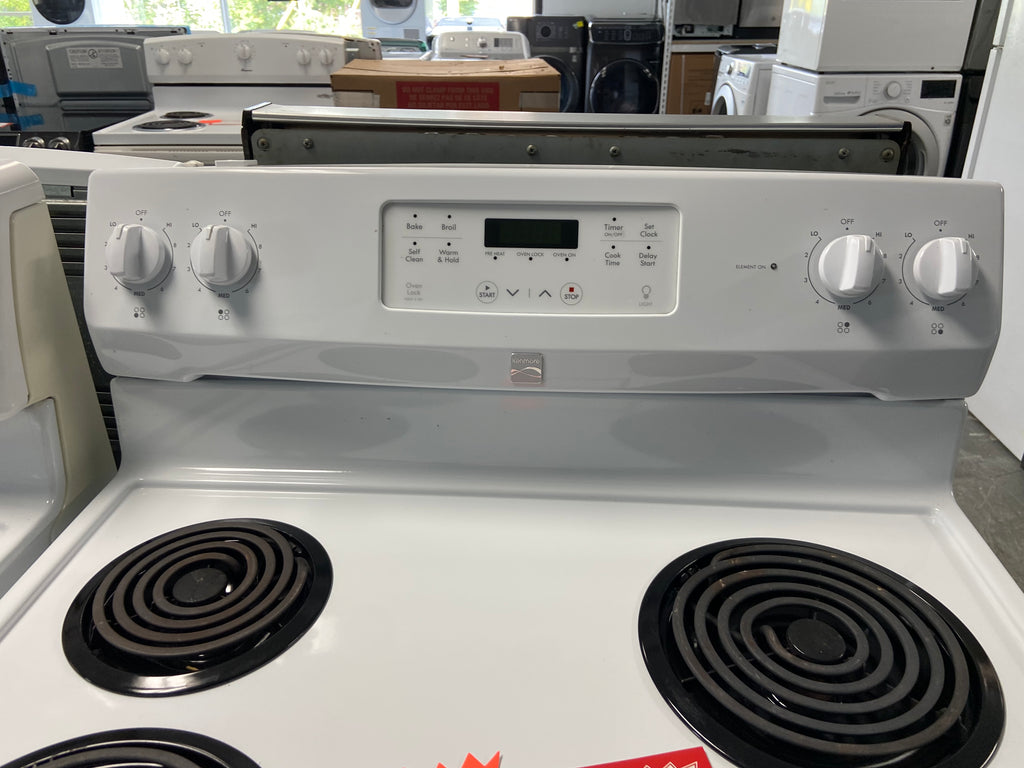 White 30” Kenmore 970C503520 Coil Top Stove (Refurbished)