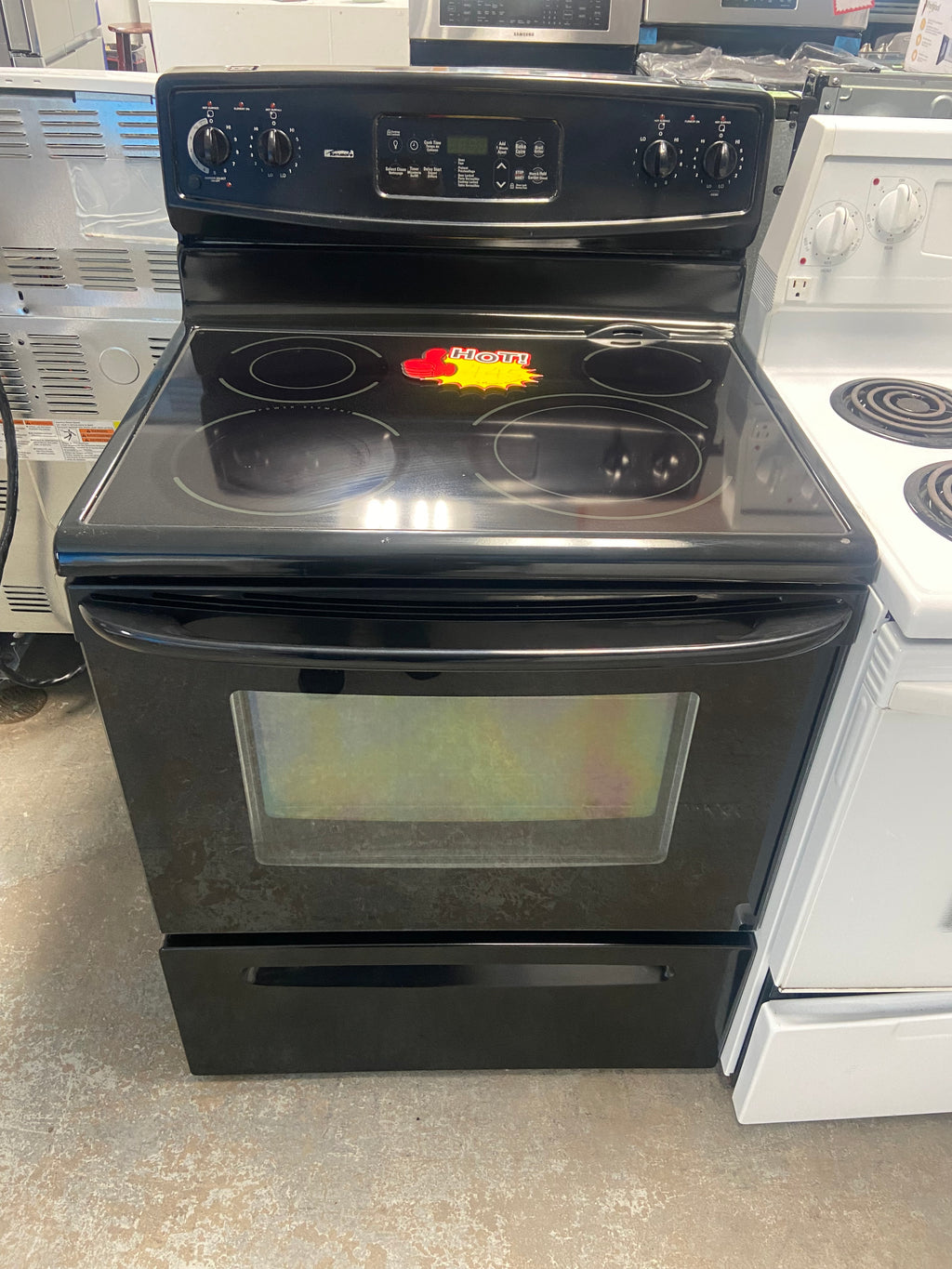 Black 30” Kenmore C970-635493 Glass Top Stove (Refurbished)