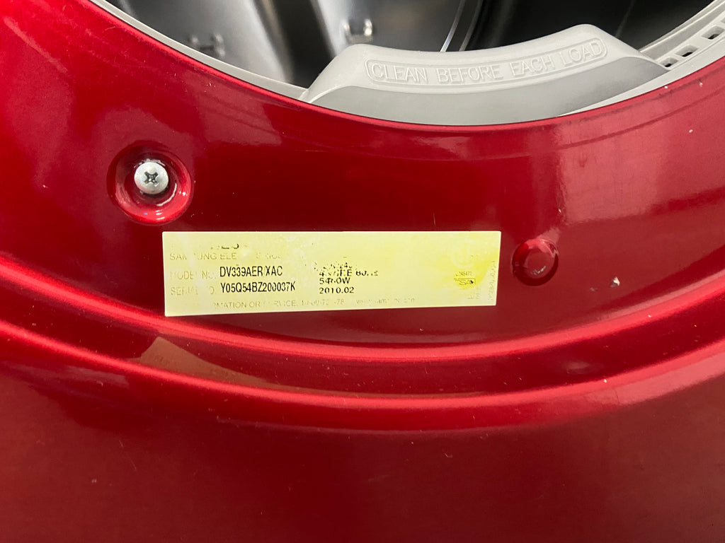 Red 27” Samsung DV339AERX/AC Dryer (Refurbished)