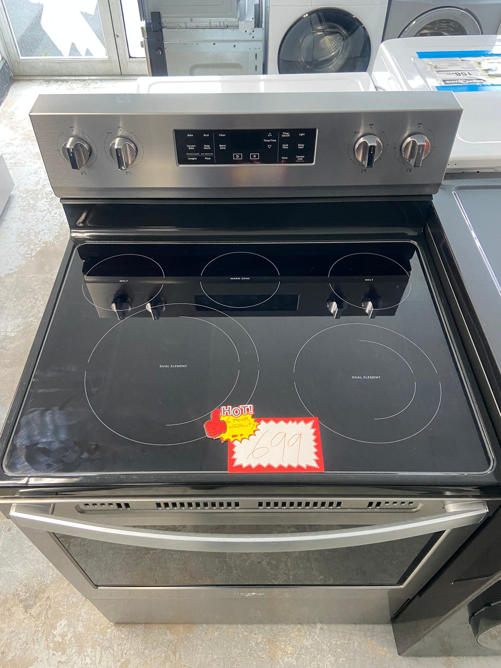Stainless 30” Whirlpool YWFE550S0HZ1 Glass Top Stove (Refurbished)