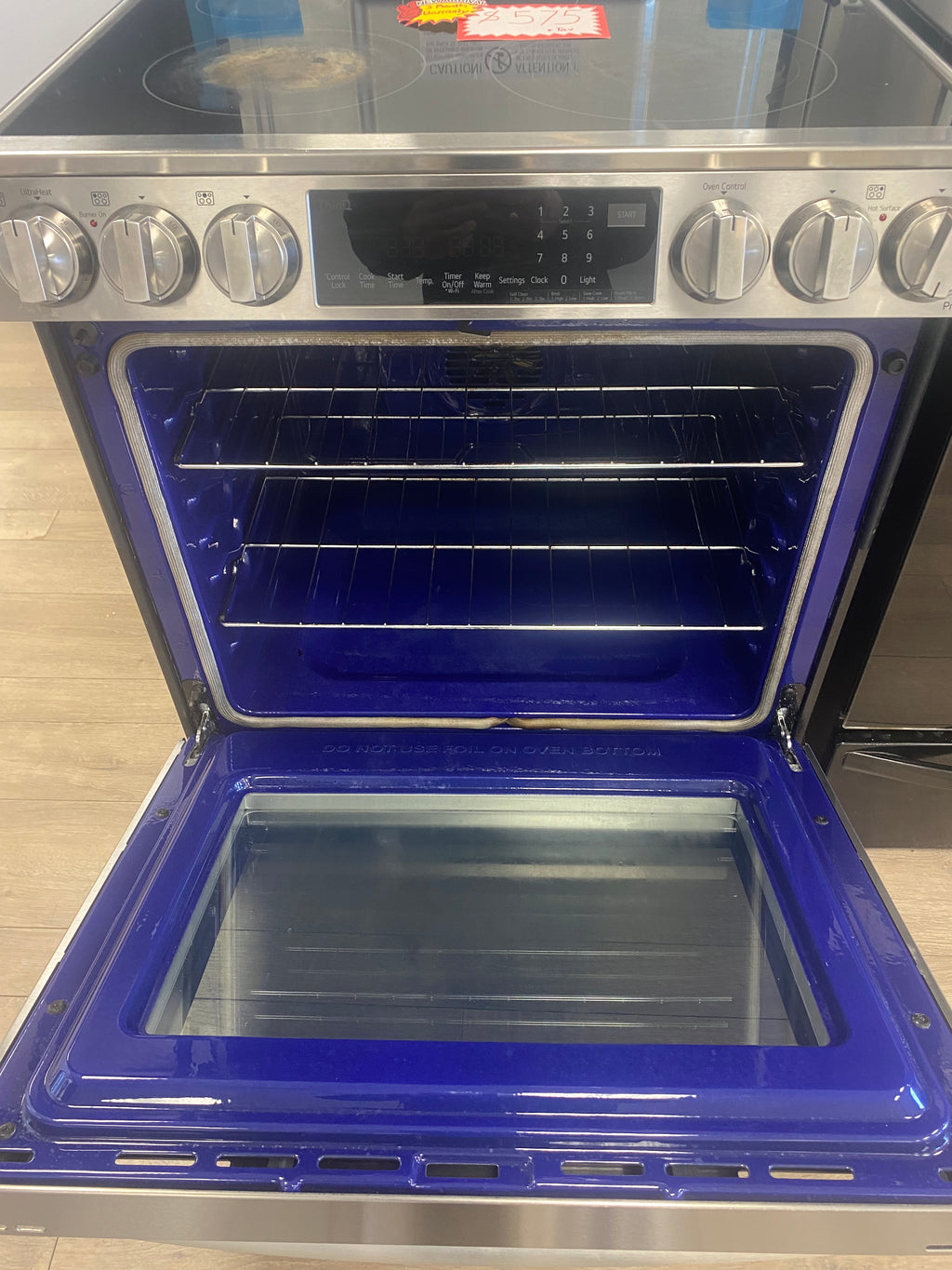 LG glass top slide in Stove