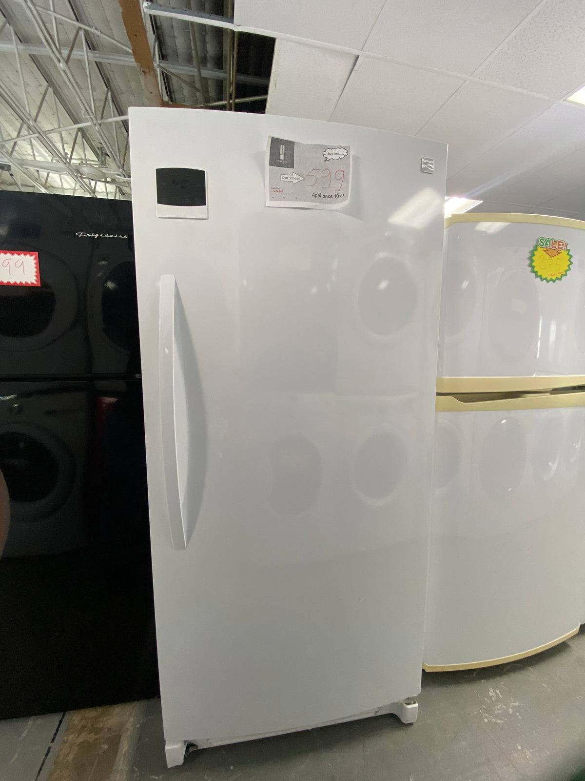 White 33” Kenmore 970-180026 Upright Freezer (Refurbished)