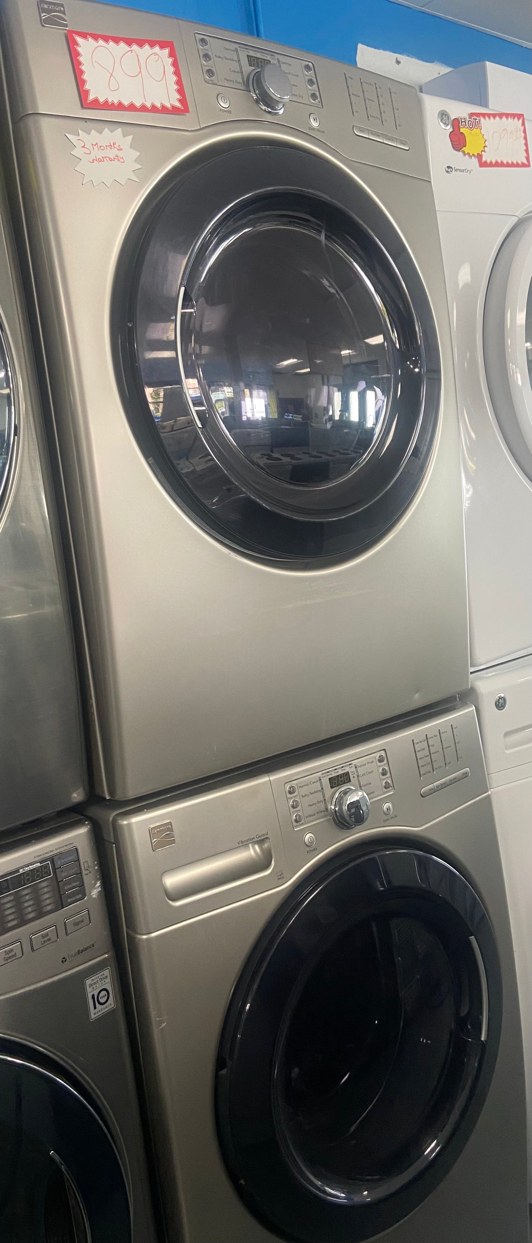 Kenmore washer and dryer set, 796. 40277900 / 796.80277900, “Refurbished”, 3 Months Warranty.