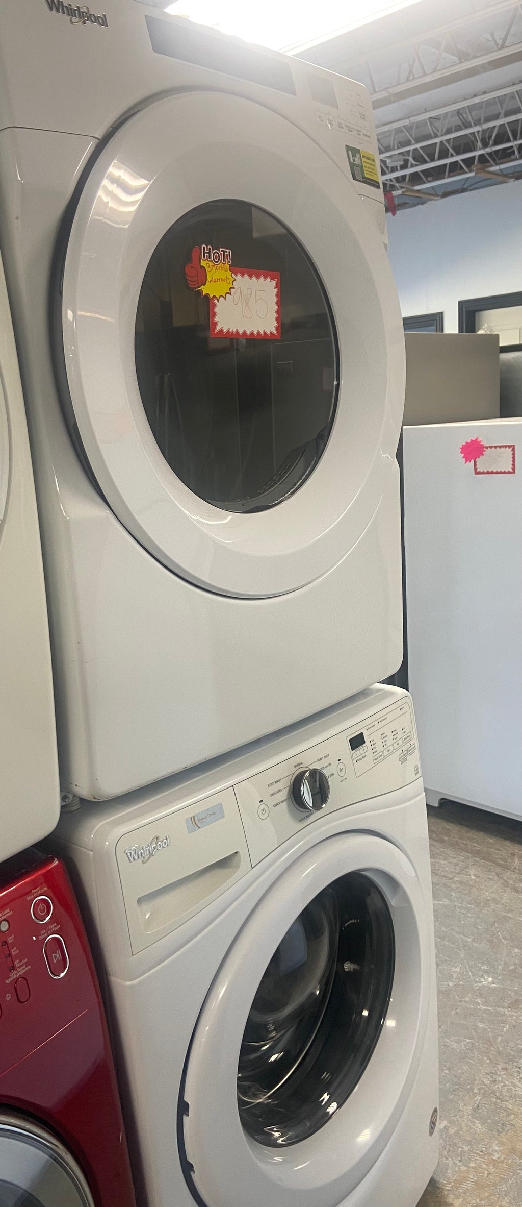Whirlpool washer and dryer set, WFW75HEFWO /  YWED5620HW1 “Refurbished”, 3Months warranty