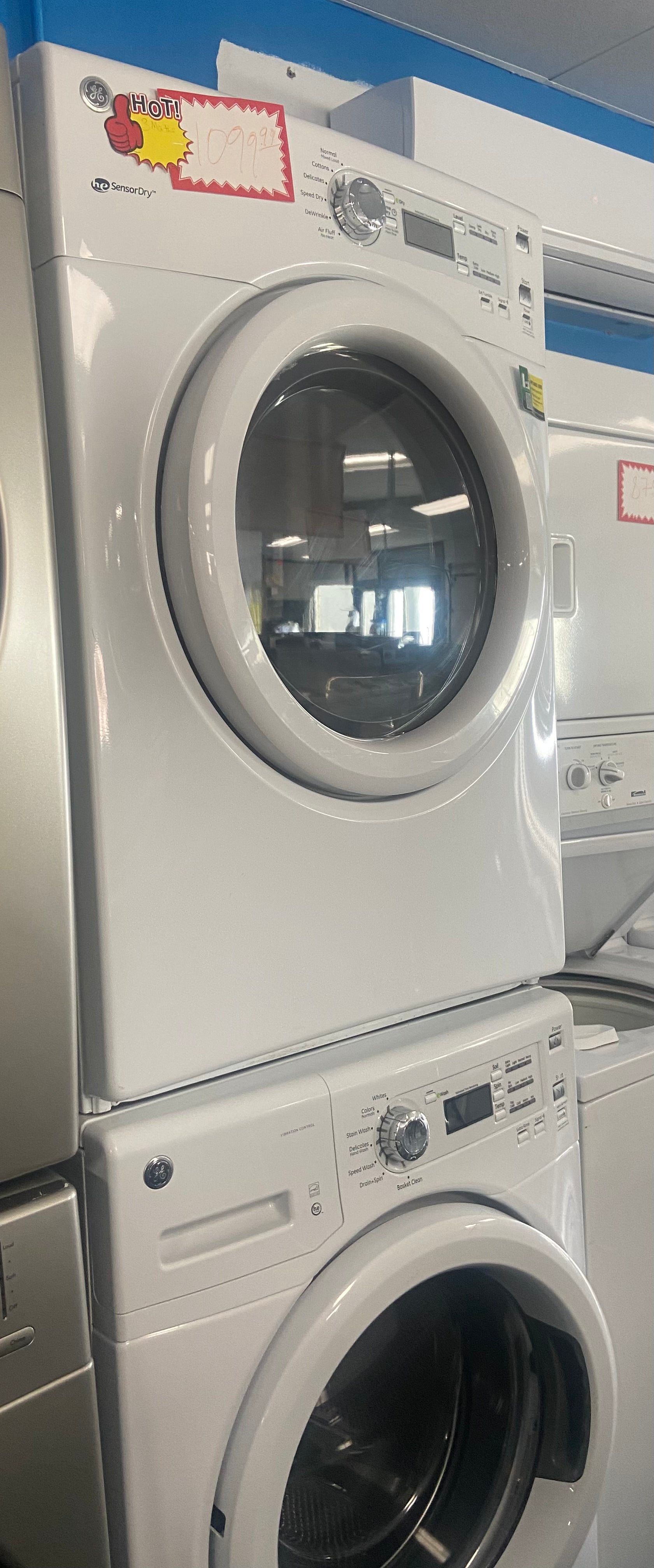 GE washer and dryer set, GFWN1100DOWW / GFMN110ED2WW, “Refurbished”, 3 Months warranty