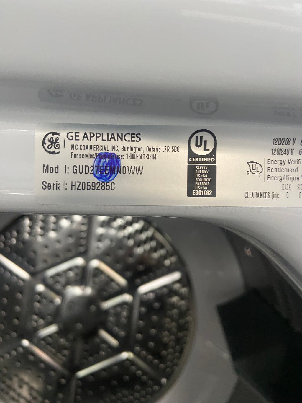 GE white laundry Centre, GUD27ESMMWW,  “Open box”, 6 Months Warranty